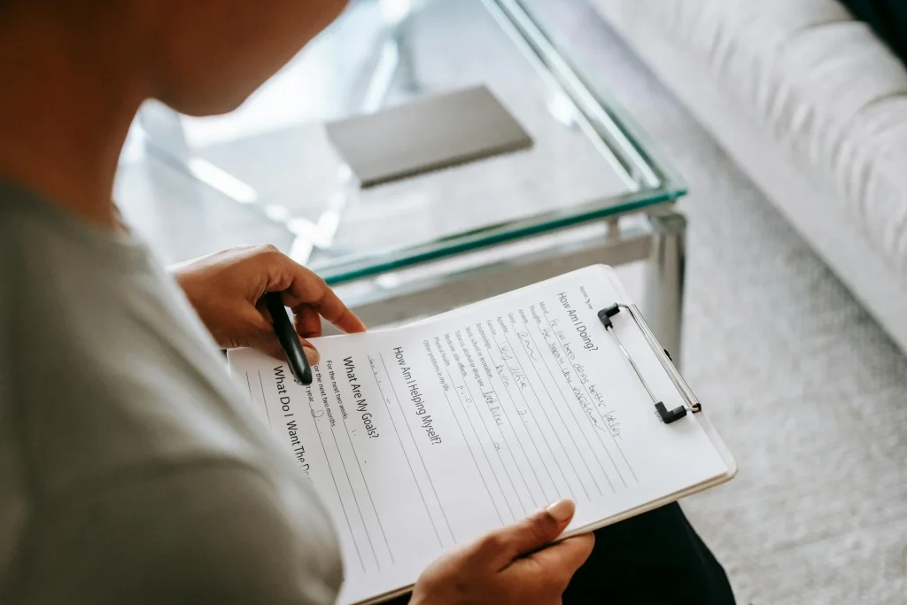 Medical documents and templates organized on a desk