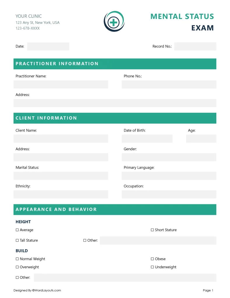 MSE Templates by Clinical Setting